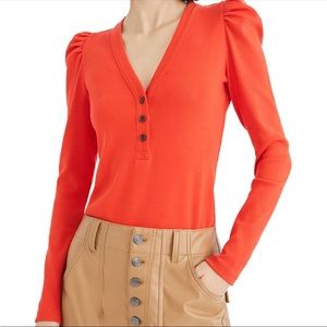 Veronica Beard Orange/Red Long Sleeve Top